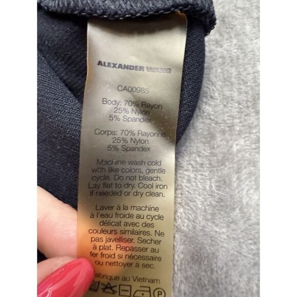 T by Alexander Wang Black Sleeveless Bodycon Dress Size M Ribbed Detailing - Picture 11 of 12